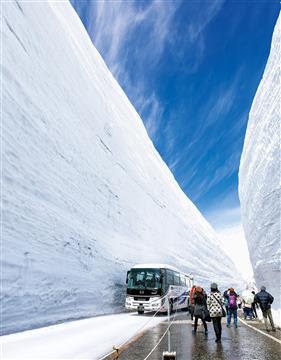 雪の大谷（4月頃撮影）c立山黒部ｱﾙﾍﾟﾝﾙｰﾄ